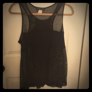 See through black tank top